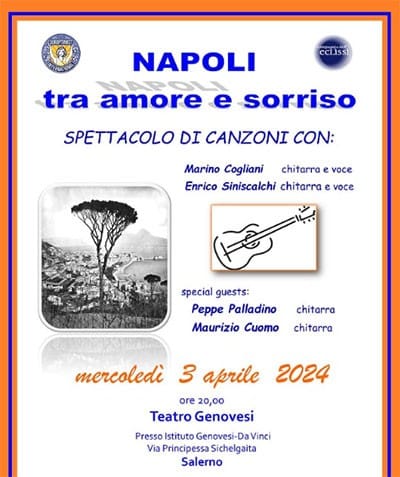 Il 3 aprile al Teatro Genovesi lo spettacolo di beneficenza "Napoli tra  amore e sorriso"